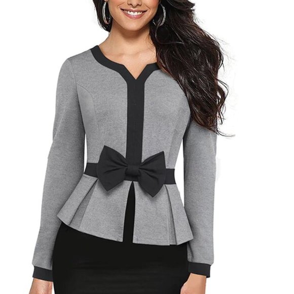 Black & Gray Contrast Color Midi Bodycon Dress - Picture 2 of 6